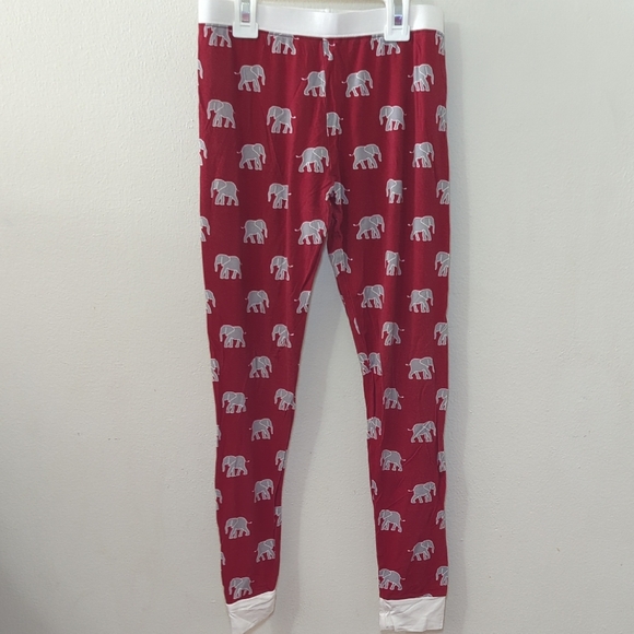 Southern Slumber Red Elephant Bamboo Pajamas Bama Crimson Tide Girls Size 9/10 - Picture 4 of 7